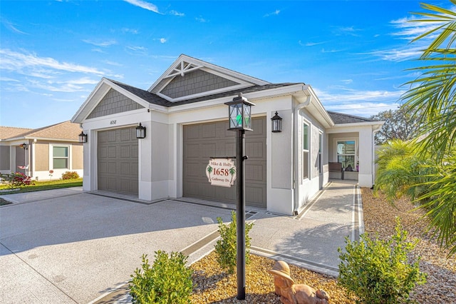 view of front of home with a garage