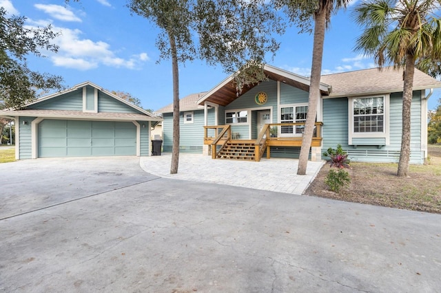 ranch-style home with a garage