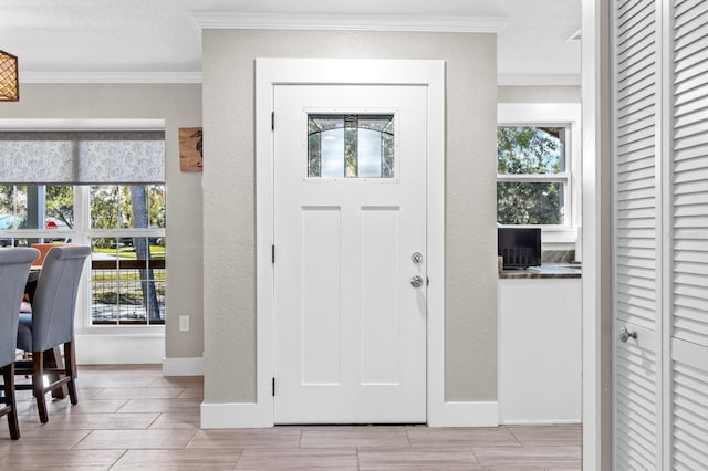 entryway with ornamental molding