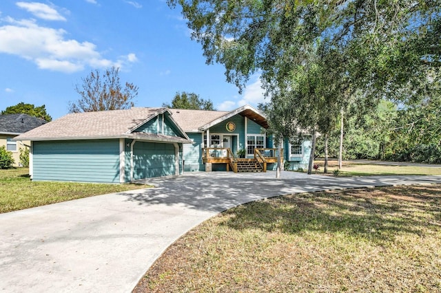 view of front of home with a front yard