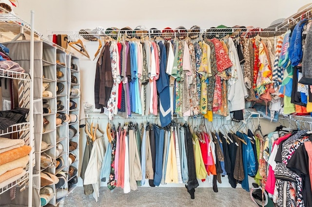 spacious closet featuring carpet