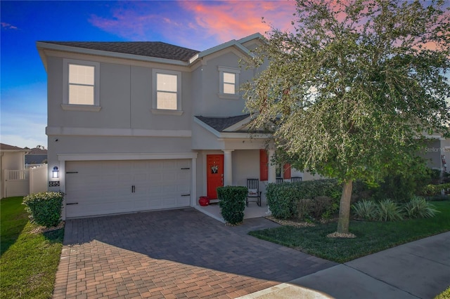 view of front of house featuring a garage