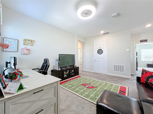 interior space with light colored carpet