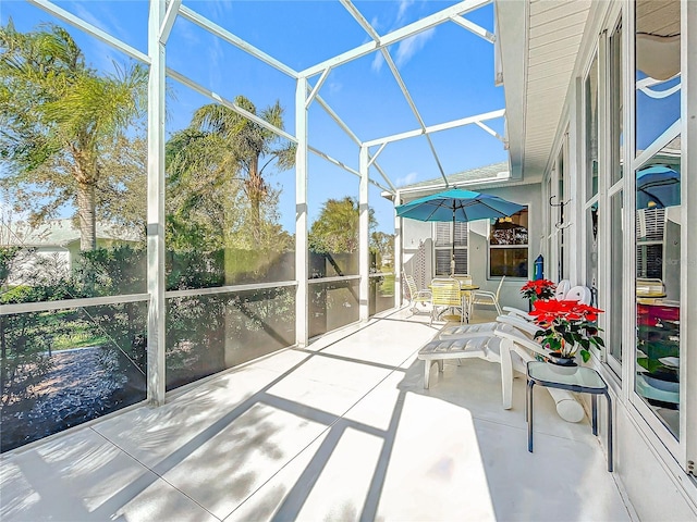 view of unfurnished sunroom