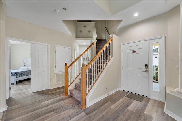 entrance foyer featuring light wood-type flooring