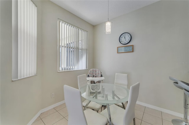 view of tiled dining area