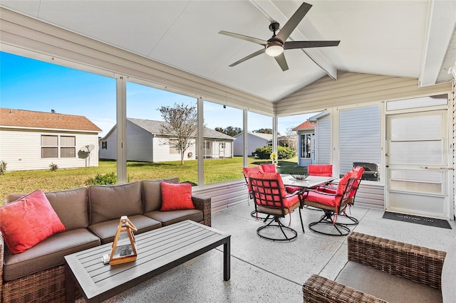 view of patio / terrace featuring an outdoor hangout area and ceiling fan