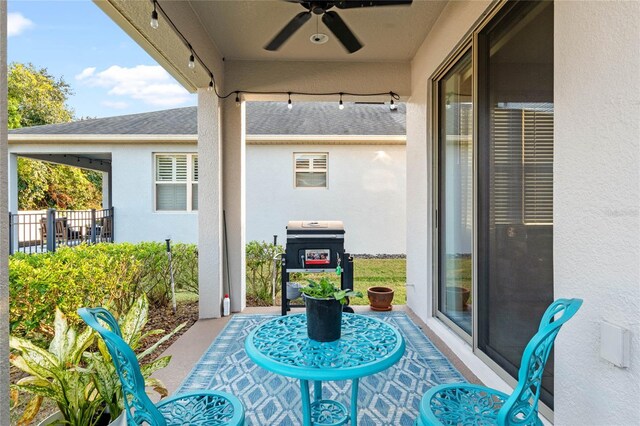 view of patio / terrace with ceiling fan