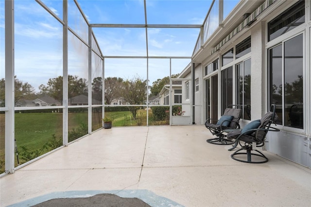 view of unfurnished sunroom