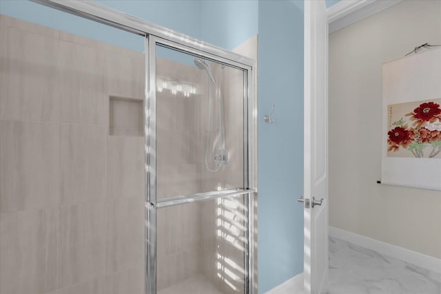 bathroom with an enclosed shower