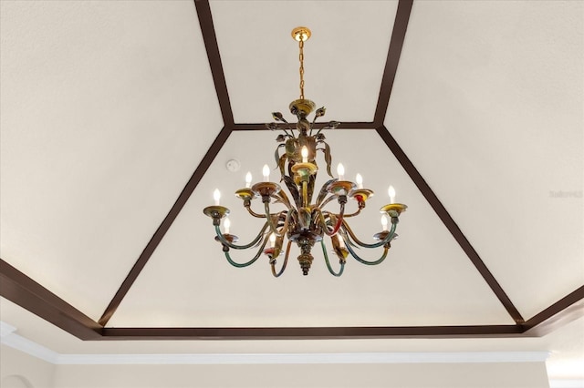 details featuring a notable chandelier