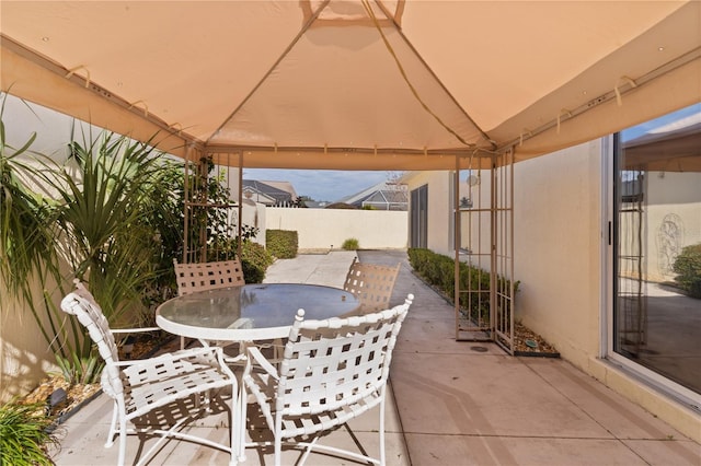 view of patio with a gazebo