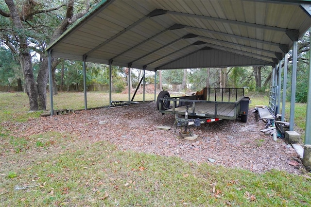 view of patio featuring a carport