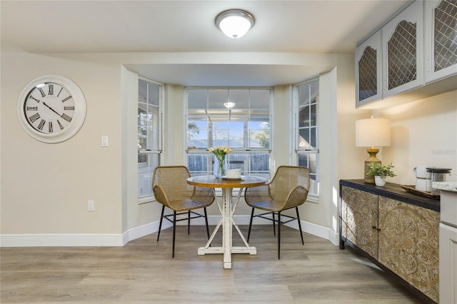 living area featuring light hardwood / wood-style flooring