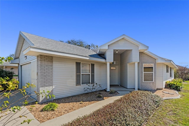 view of front of house with a garage