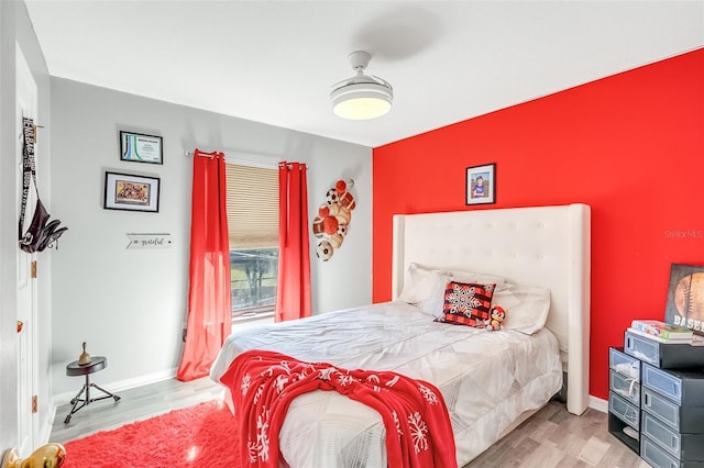 bedroom featuring light hardwood / wood-style flooring