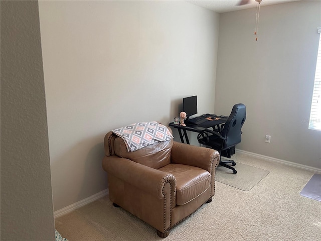 view of carpeted office