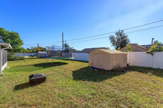 view of yard with a storage unit