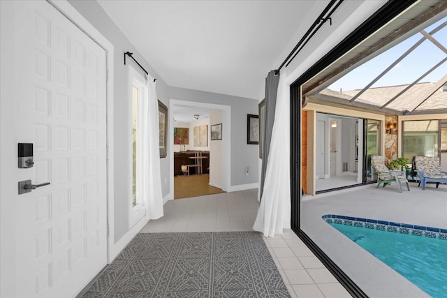 9 Crow Ct, Palm Coast, FL 32137 - view of swimming pool with a skylight