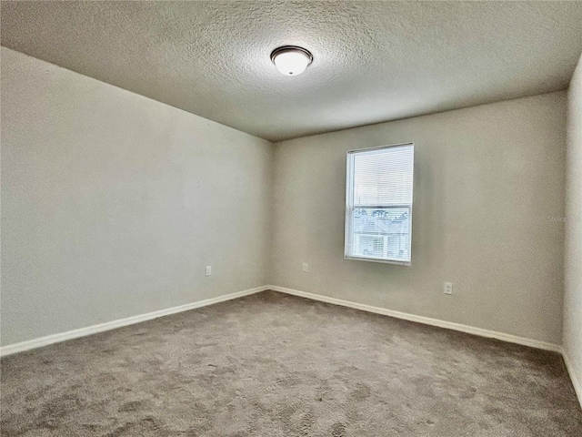 spare room with carpet and a textured ceiling