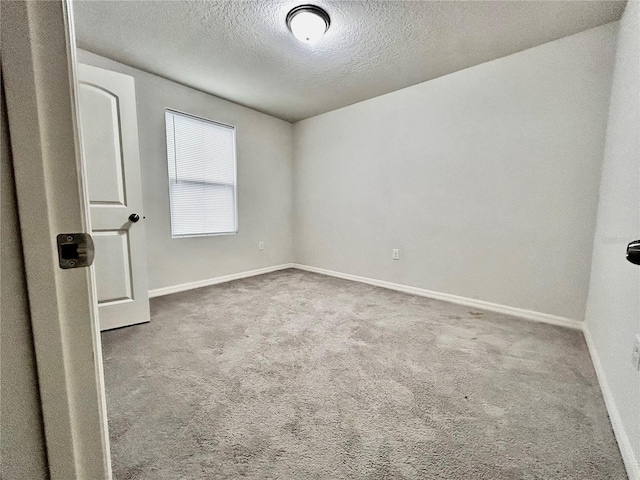 spare room with carpet and a textured ceiling