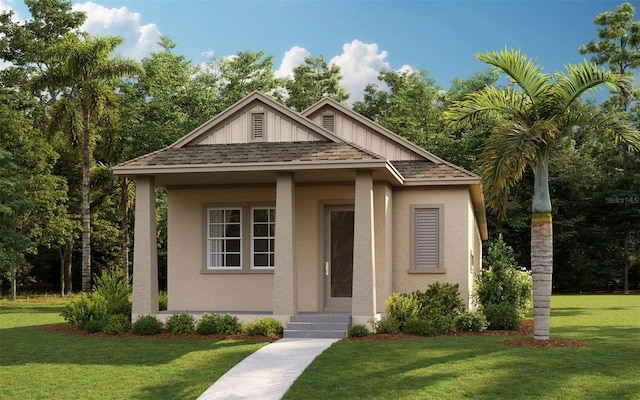 view of front of house featuring a front yard