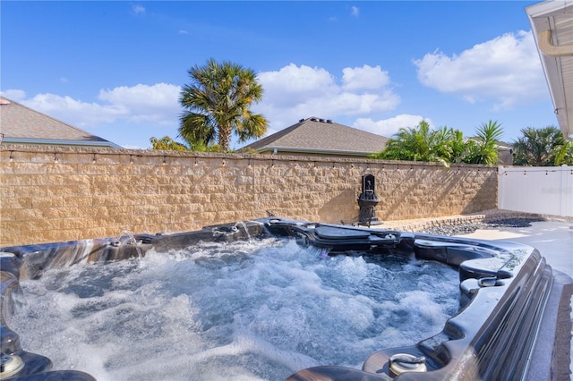 exterior details with a jacuzzi