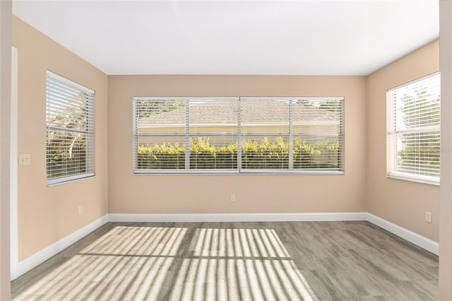 unfurnished room featuring wood-type flooring