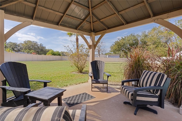 view of patio with a gazebo