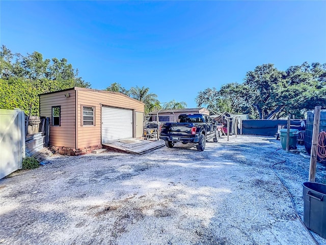 view of garage