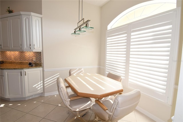 view of tiled dining area