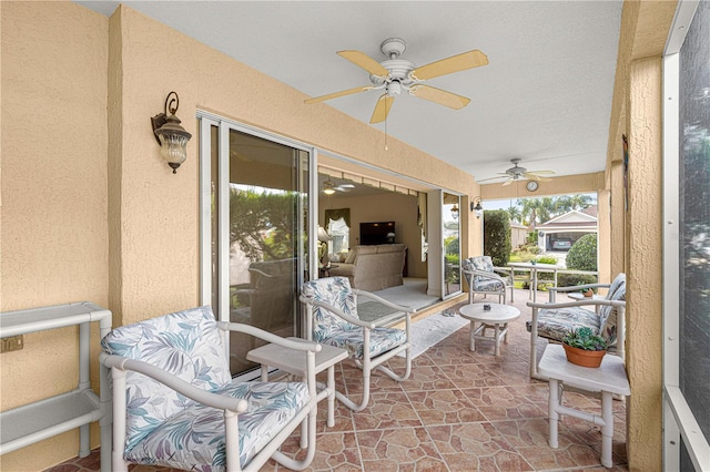 view of patio / terrace with ceiling fan