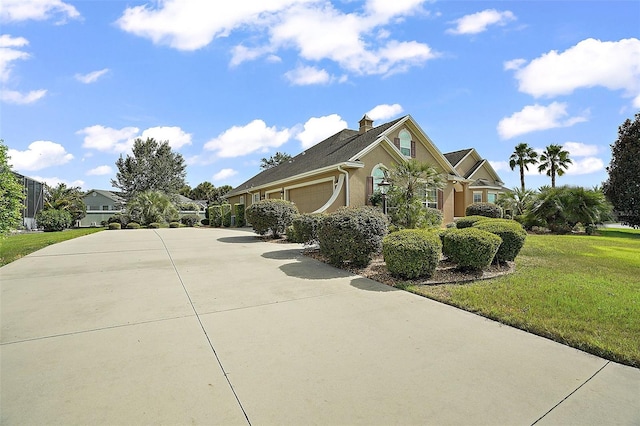 view of front of home with a front yard