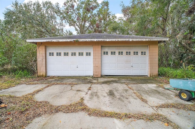 view of garage