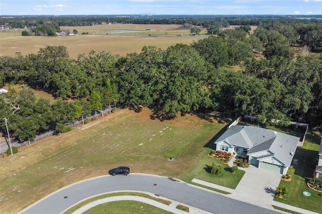 bird's eye view featuring a rural view