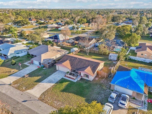 drone / aerial view with a residential view