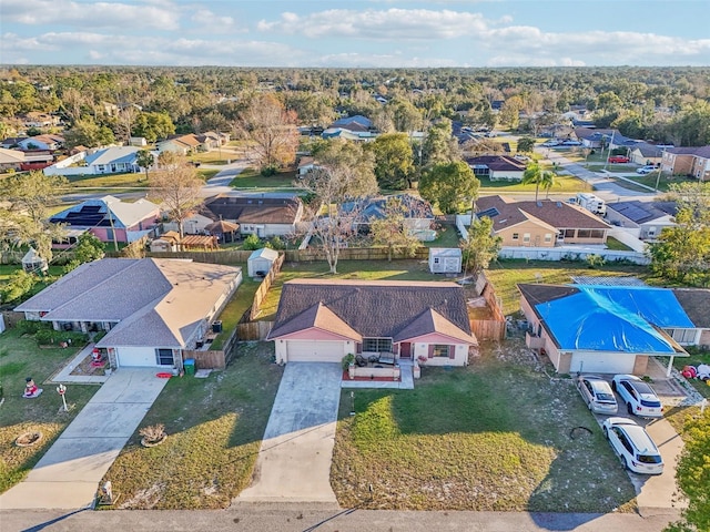 drone / aerial view with a residential view