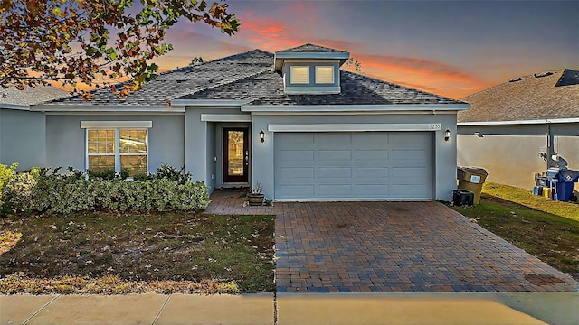 view of front of home featuring a garage