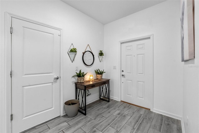 foyer entrance featuring light hardwood / wood-style floors