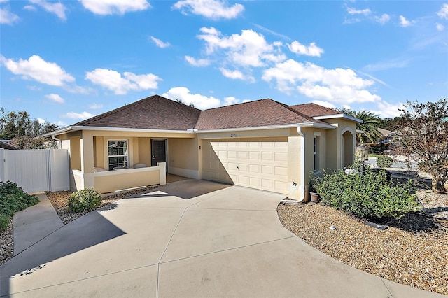 view of front of home with a garage