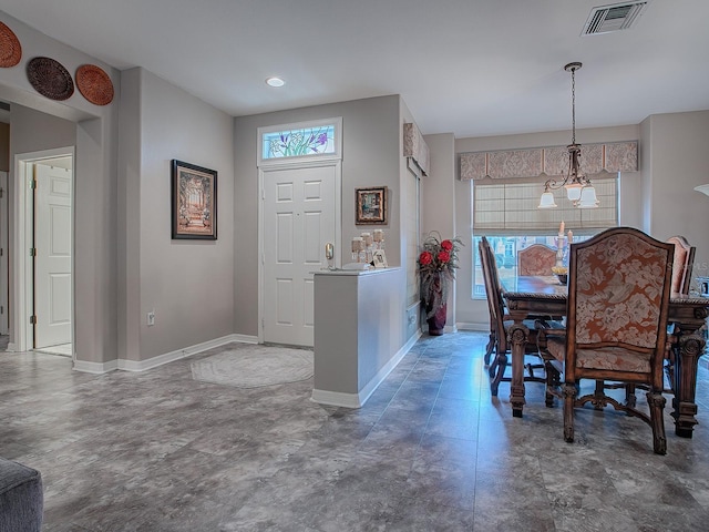 dining room with an inviting chandelier