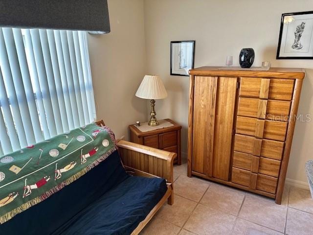 view of tiled bedroom