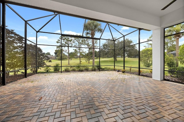 view of patio / terrace with glass enclosure