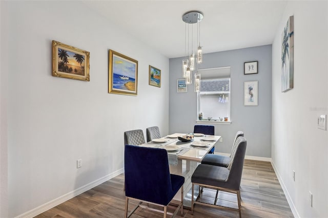 dining room featuring wood-type flooring