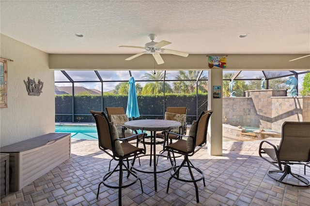 view of patio with ceiling fan