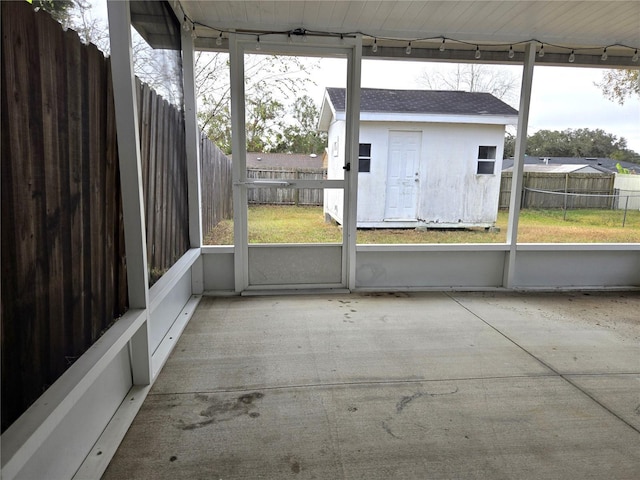 view of unfurnished sunroom