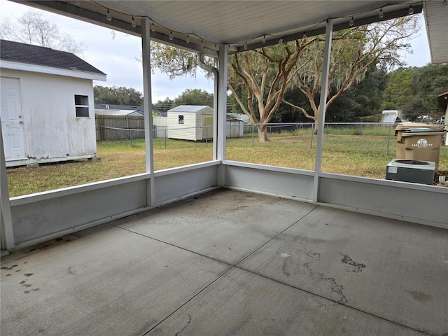 unfurnished sunroom featuring a healthy amount of sunlight