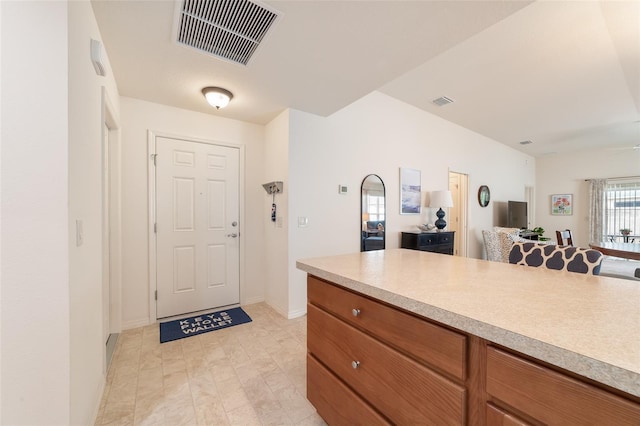 kitchen with ceiling fan