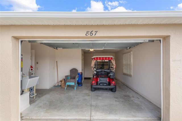 view of garage