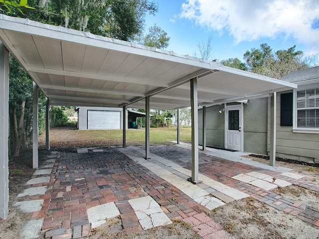 view of patio with a carport